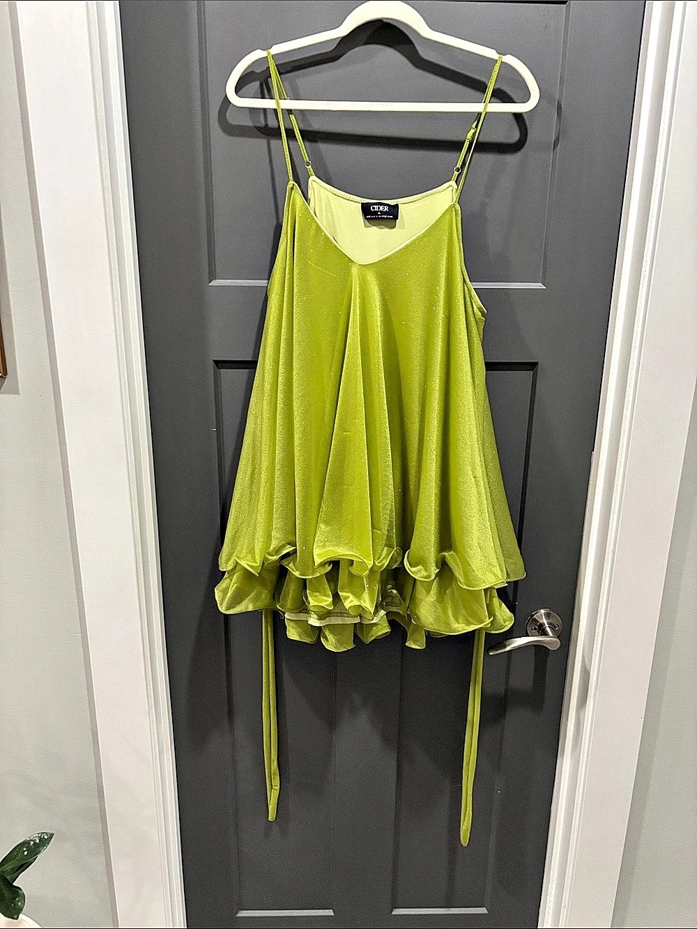 Cider Mini Layered Dress in Green XL Like New